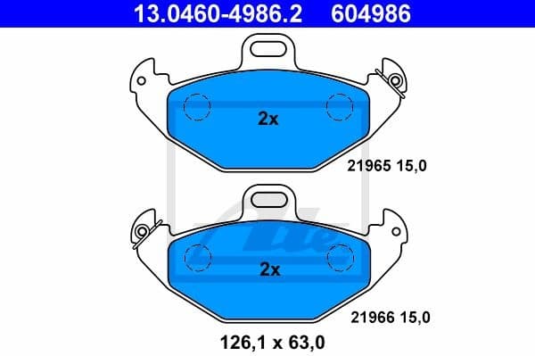 Brake Pad Set, disc brake 13.0460-4986.2