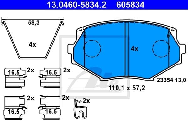 Brake Pad Set, disc brake 13.0460-5834.2
