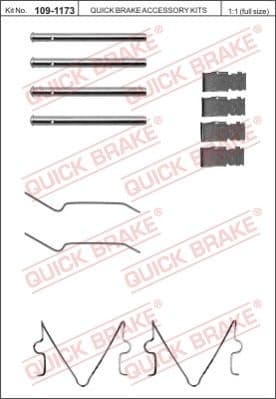 Accessory Kit, disc brake pad 109-1173