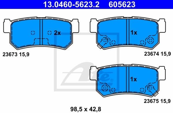 Brake Pad Set, disc brake 13.0460-5623.2