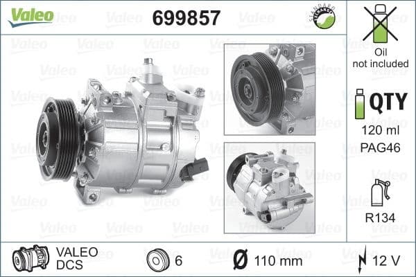 Compressor, air conditioning VALEO RE-GEN REMANUFACTURED VAL 699857