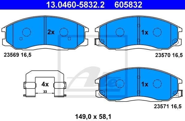 Brake Pad Set, disc brake 13.0460-5832.2
