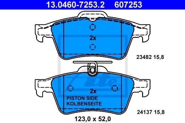 Brake Pad Set, disc brake 13.0460-7253.2