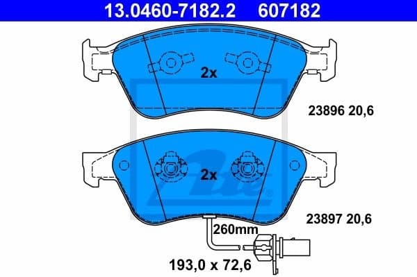 Brake Pad Set, disc brake 13.0460-7182.2