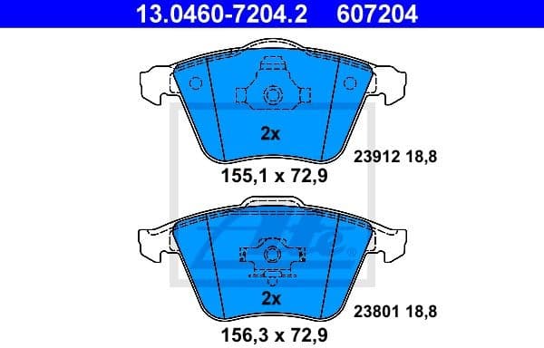 Brake Pad Set, disc brake 13.0460-7204.2