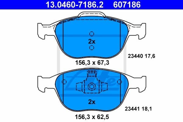 Brake Pad Set, disc brake 13.0460-7186.2