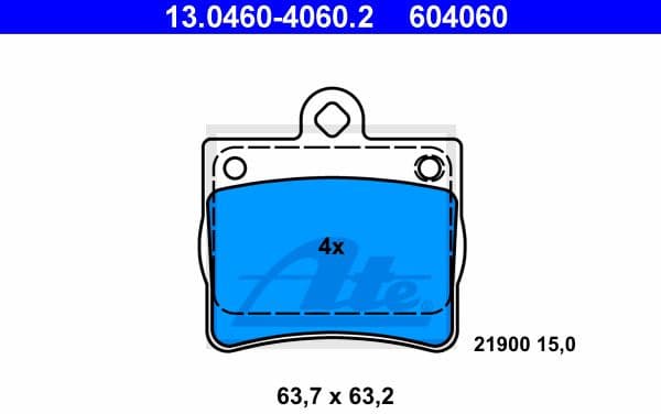 Brake Pad Set, disc brake 13.0460-4060.2