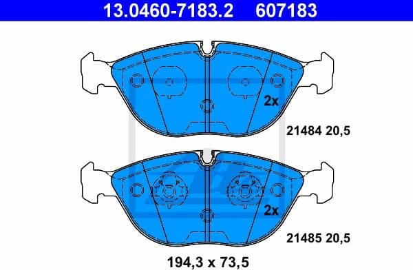 Brake Pad Set, disc brake 13.0460-7183.2