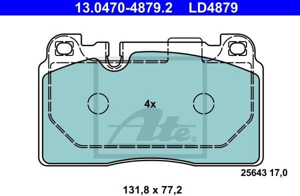 Brake Pad Set, disc brake ATE Ceramic 13.0470-4879.2