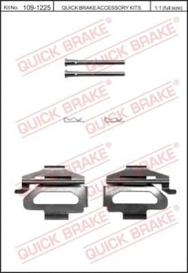 Accessory Kit, disc brake pad 109-1225