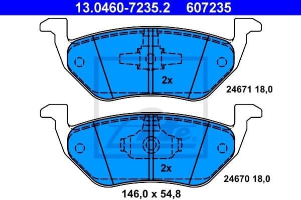 Brake Pad Set, disc brake 13.0460-7235.2