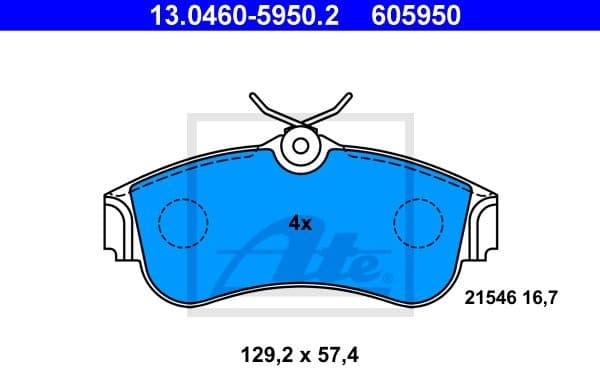 Brake Pad Set, disc brake 13.0460-5950.2