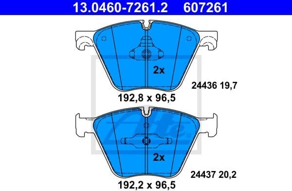 Brake Pad Set, disc brake 13.0460-7261.2