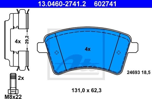 Brake Pad Set, disc brake 13.0460-2741.2