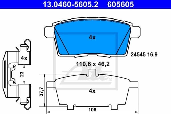 Brake Pad Set, disc brake 13.0460-5605.2