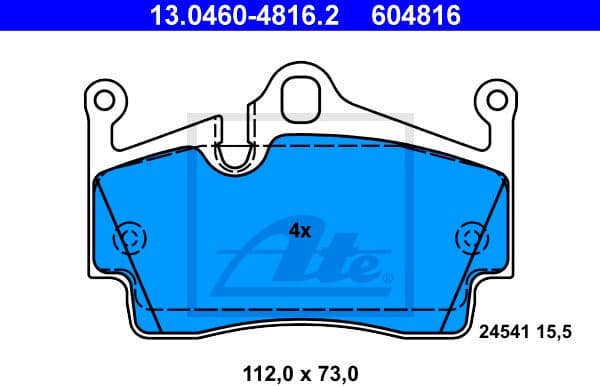 Brake Pad Set, disc brake 13.0460-4816.2