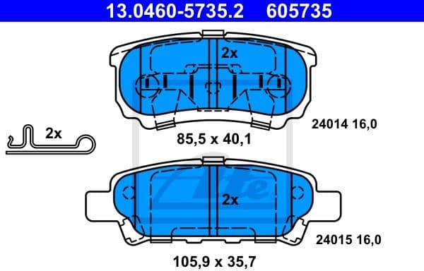 Brake Pad Set, disc brake 13.0460-5735.2