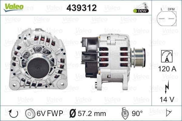 Alternator VALEO ORIGINS NEW OE TECHNOLOGY 439312