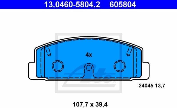 Brake Pad Set, disc brake 13.0460-5804.2