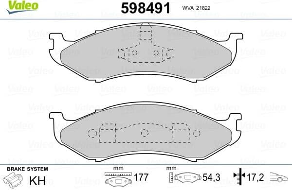 Brake Pad Set, disc brake 598491