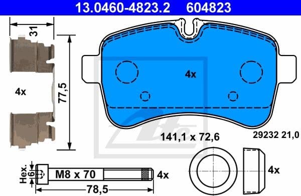 Brake Pad Set, disc brake 13.0460-4823.2