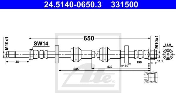 Brake Hose 24.5140-0650.3
