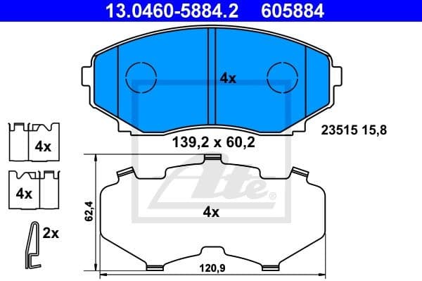 Brake Pad Set, disc brake 13.0460-5884.2