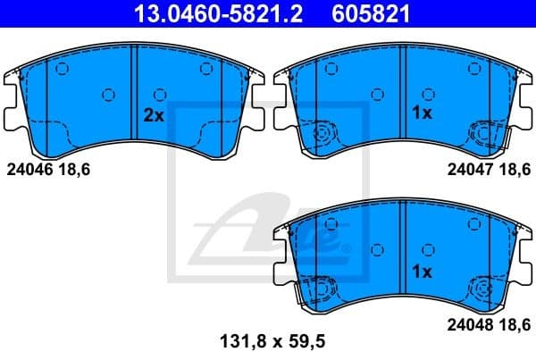 Brake Pad Set, disc brake 13.0460-5821.2