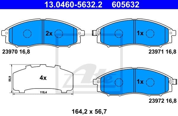 Brake Pad Set, disc brake 13.0460-5632.2