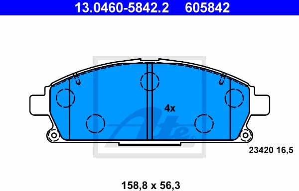 Brake Pad Set, disc brake 13.0460-5842.2