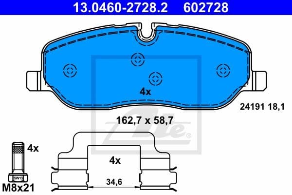 Brake Pad Set, disc brake 13.0460-2728.2