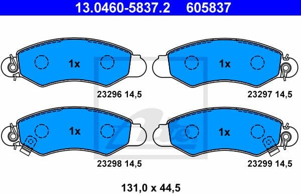 Brake Pad Set, disc brake 13.0460-5837.2