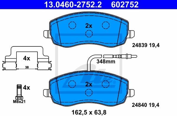 Brake Pad Set, disc brake 13.0460-2752.2