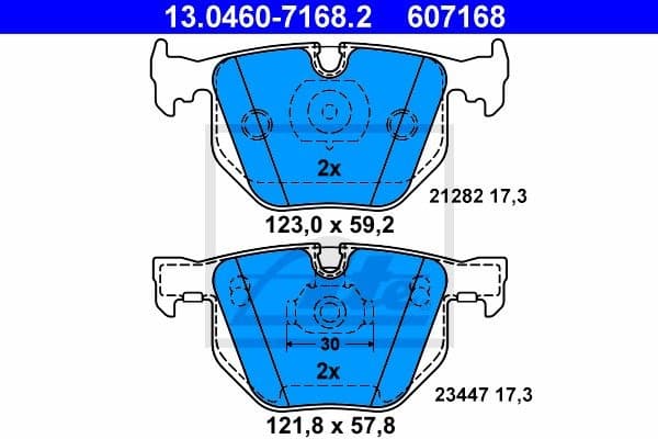 Brake Pad Set, disc brake 13.0460-7168.2