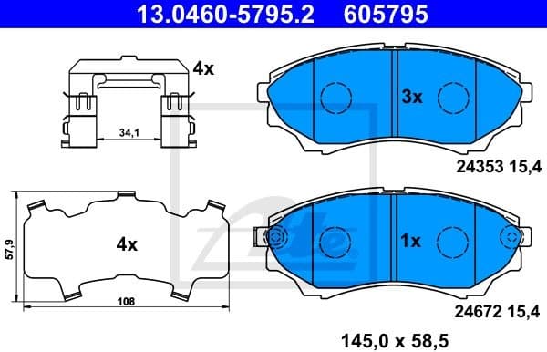 Brake Pad Set, disc brake 13.0460-5795.2