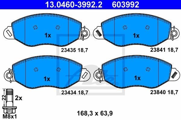 Brake Pad Set, disc brake 13.0460-3992.2