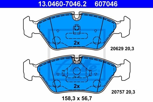 Brake Pad Set, disc brake 13.0460-7046.2