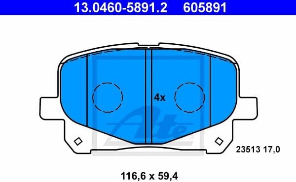Brake Pad Set, disc brake 13.0460-5891.2