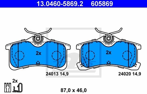 Brake Pad Set, disc brake 13.0460-5869.2