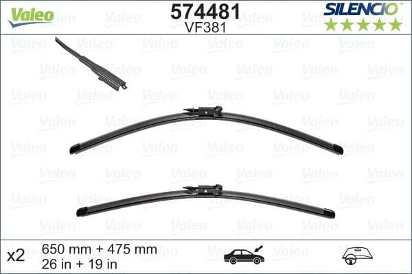 Wiper Blade SILENCIO FLAT BLADE SET 574481