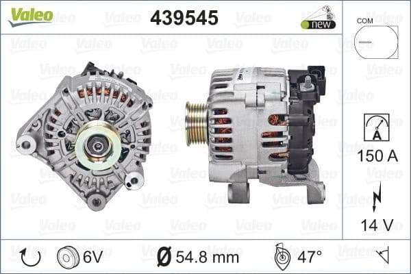 Alternator VALEO ORIGINS NEW OE TECHNOLOGY 439545