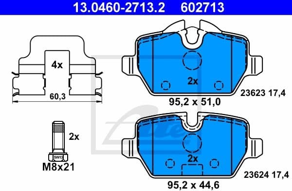 Brake Pad Set, disc brake 13.0460-2713.2