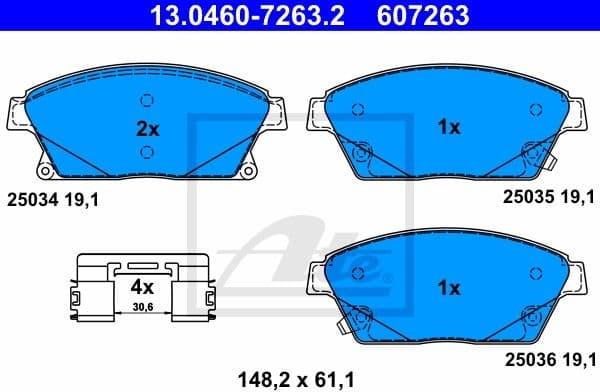 Brake Pad Set, disc brake 13.0460-7263.2