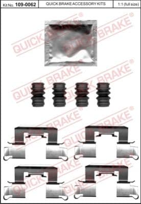 Accessory Kit, disc brake pad 109-0062