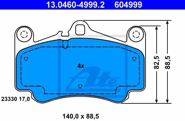 Brake Pad Set, disc brake 13.0460-4999.2