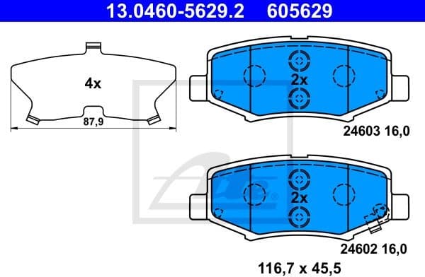 Brake Pad Set, disc brake 13.0460-5629.2