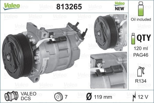 Compressor, air conditioning VALEO ORIGINS NEW OE TECHNOLOGY 813265