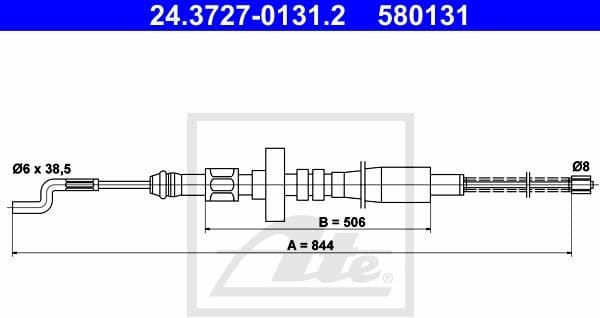 Cable Pull, parking brake 24.3727-0131.2