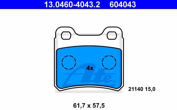 Brake Pad Set, disc brake 13.0460-4043.2
