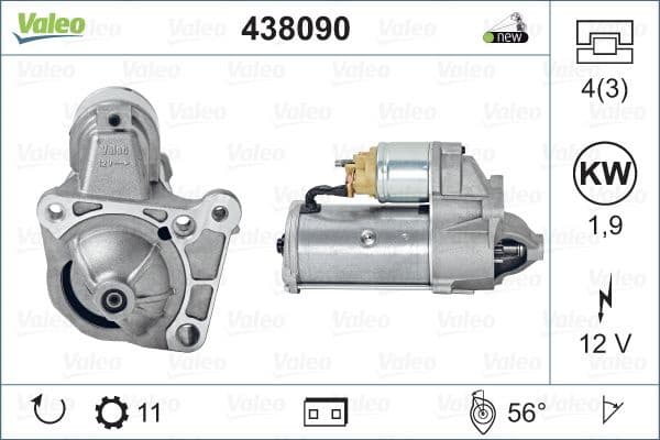 Starter VALEO ORIGINS NEW OE TECHNOLOGY 438090